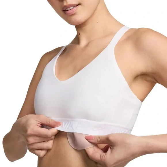 Nike Indy Medium Support Women's Padded Adjustable Sports Bra White NWT Sz L - Picture 4 of 9